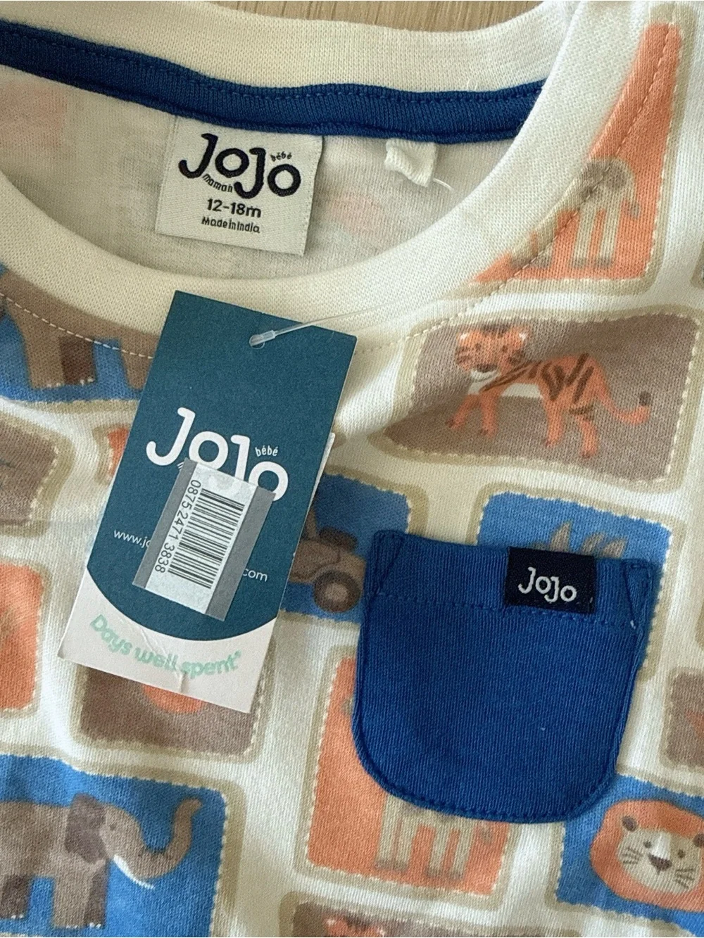 NWT Jojo Mann Bebe Safari Print Giraffe Pet Cotton T-Shirt & Shorts Set